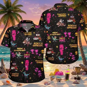 Princess Donut And Mongo Hawaiian Shirt, Dungeon Crawler Carl Shirt, Fantasy Book Shirt For Fan, Bookish Hawaiian Shirt