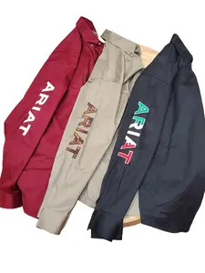 ARIAT Shirt - Original Shirt in Red, Gray, and Black with Western Style, Durable Fabric, and Cowboy Details