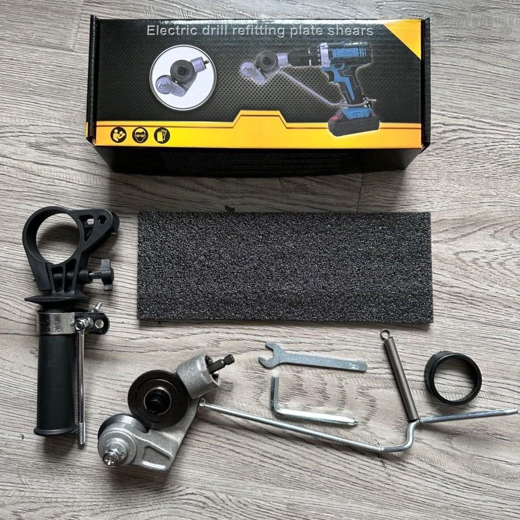Sheet Metal Cutter Drill Attachment, Electric Drill Shears Attachment Cutter Nibbler, Metal Nibbler Drill Attachment for Cutting Iron, White Sheet, Steel, Copper, Aluminum