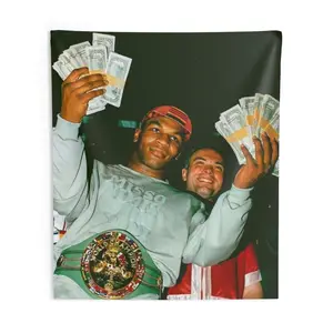 Mike Tyson Tapestry, Tapestry for Home Decor, Gift for fan  Decorative Banner  Decorative Banner  Peach Aesthetic Wall Hanging Tapestry