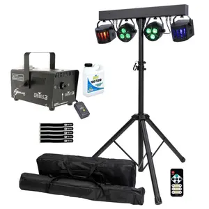 ColorKey CKU-3020 PartyBar GO Compact Powered Lighting Package with Chauvet DJ Hurricane 700 Fog Machine
