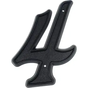 5.5 inch Hou Number Modern Door Numbers Street Home Address Numerals,Black ABS Plastic (4)