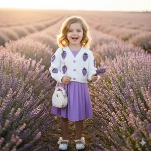 Pretty Little Girl's Tiered Ruffle Dress & Matching Jacket Set Age 4-7 White Floral Print Strap Dress with Round Buckle Belt & Long Sleeve Collared Crop Top for Young Girls