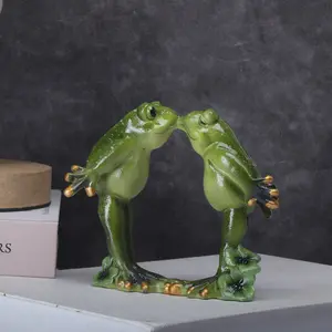 Cute Resin Frog Statue Figurine, Desk Decor for Office & Home, Indoor Outdoor Decoration, Unique Gift Idea, Adorable Desktop Ornament