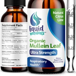 Organic Mullein Leaf Liquid Drops 1500mg – Natural Citrus Flavor – 2 fl. oz.