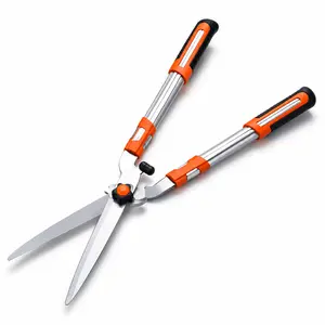Telescopic Hedge Shears, 25.6-33.5 in Extendable Garden Shears with SK5 Steel Blades, Gear-Assist Shrub Trimmer, Lightweight Aluminum Handles for Hedges, Bushes & Yard Work