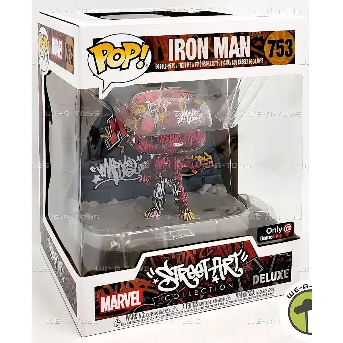Funko Pop Marvel Street Art Collection Iron Man #753 Game Stop Exclusive Deluxe Edition Figure