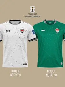Iraq Away Kit - New Iraq National Team Green Jersey Men's Haiti Soccer Team Blue Jersey High-Quality Pique Fabric V-Neck Short Sleeves S to 5XL