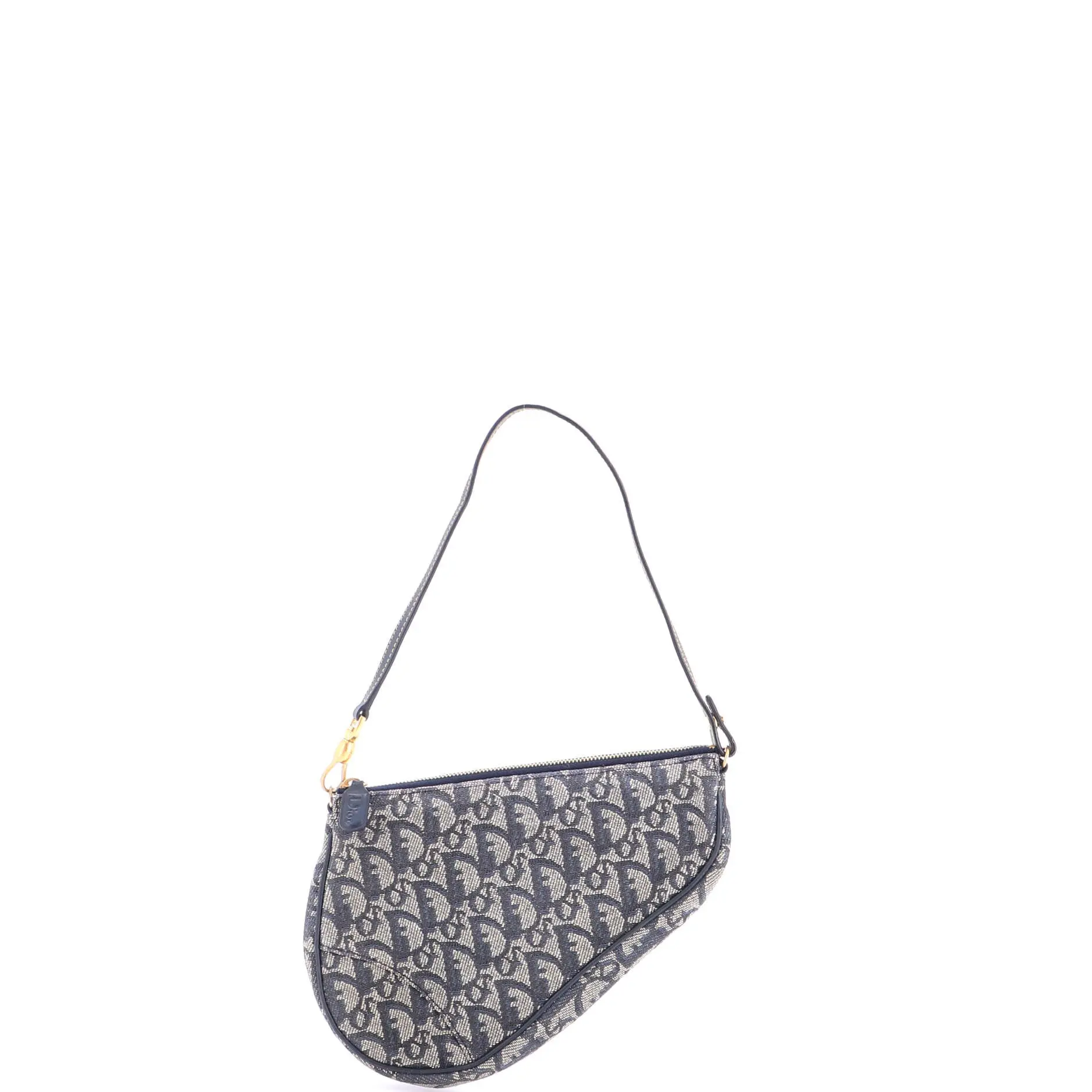 Pre-owned Dior Denim Shoulder bags Christian Vintage Saddle Bag Diorissimo Mini by Rebag