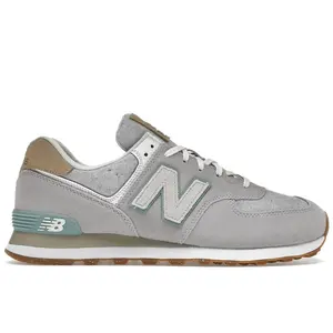 New Balance Unisex 574 Grey White Light Blue Gum, from StockX