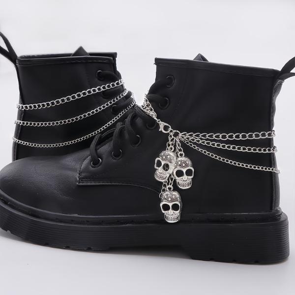 Trendy Skull Boot Chains – Chic Halloween & Christmas Boot Accessories for Autumn/Winter Parties & Everyday Wear