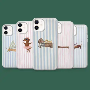 TOUGH PHONE CASE Dachshund Stripes Phone Case for iPhone 17/16/15/14/13/12 - Cute Wiener Dog Cover with Vibrant Designs & Advanced Shock Absorption Protection