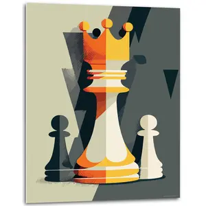 Capture | Chess Piece Decor - Chess Poster - King and Queen Chess Art - Chess Board Decor - Chess Poster Print Artwork for Bedroom Office | 11x14 Inches Unframed