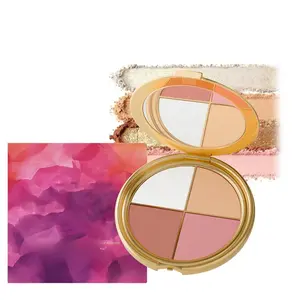 Eye & Cheek Palette - Eyeshadow & Highlighter Makeup, Multifunctional Contour Kit, Shimmer Glow Face Highlighter Palette for Women, Natural Glow Contour Powder, Luminous Face Makeup, Silky-Soft Texture, Long Lasting Shine, Suitable for All Ages