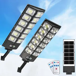 Commercial 10000LM LED Outdoor Dusk to Dawn Solar Flood Light with Remote Control Motion Sensor IP67 Waterproof for Garden Yard Path Parking Lot Road Area Lamp