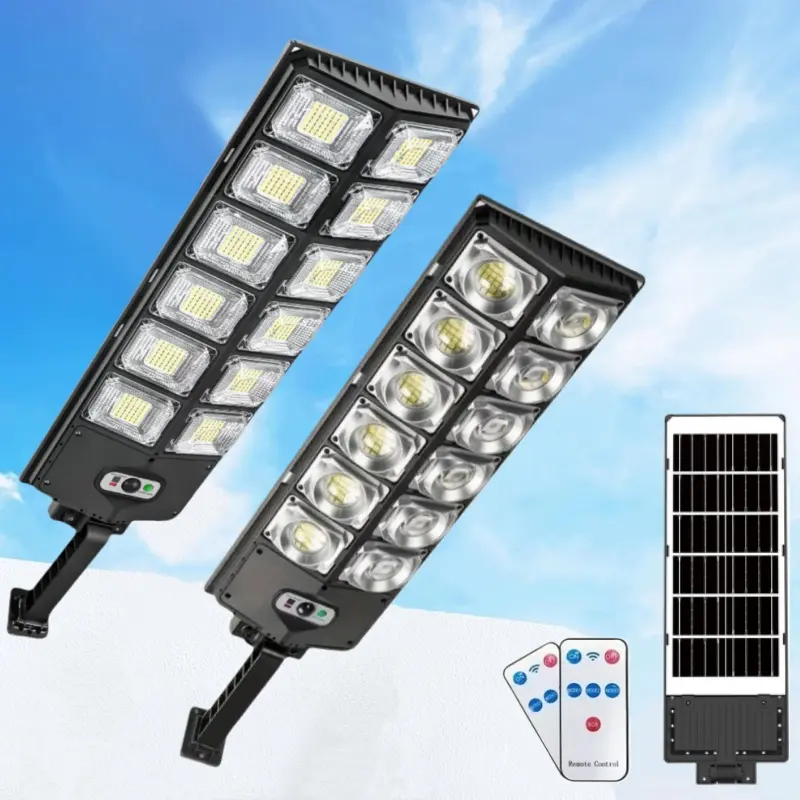 Commercial 10000LM LED Outdoor Dusk to Dawn Solar Flood Light with Remote Control Motion Sensor IP67 Waterproof for Garden Yard Path Parking Lot Road Area Lamp