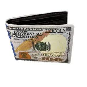 Wallet for Men with 100 Dollar Bill Print Wallet for Men with 100 Dollar Bill Print