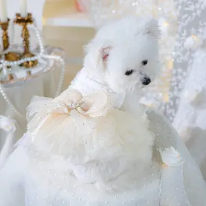 Elegant Princess Style Wedding Dress for Dogs & Cats Spring & Summer Poodle Outfits Costume