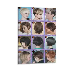 Barbershop Poster Hair Salon Poster Woman with Short Hair Poster Decor Print