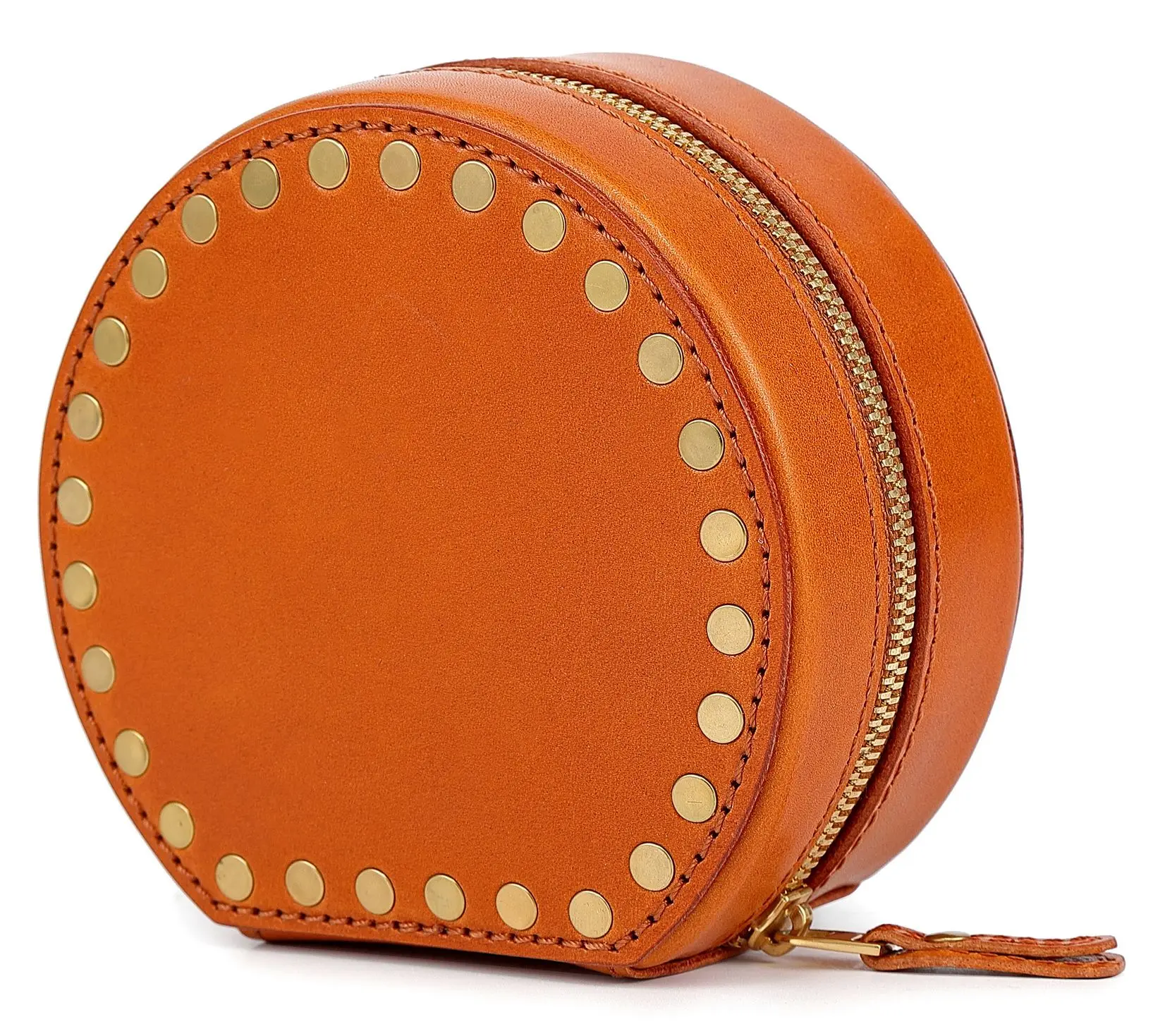 Old Trend Leather Round Jewelry Box