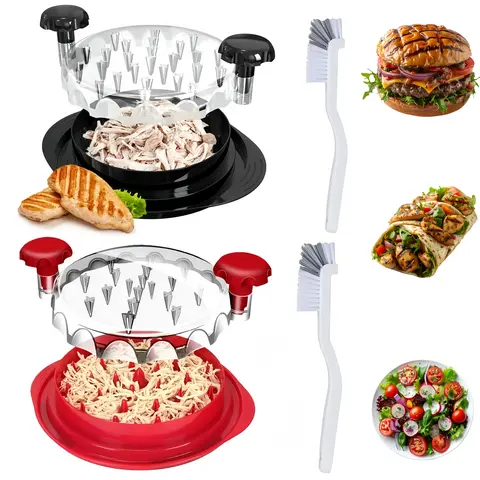 Chicken Shredder Tool - 9.8" Ergonomic Tool with Transparent Lid, Twist Action, Anti-Slip, Heat Resistant, BPA Free - Ideal Meat Shredder for Chicken Breast, Pork, and Beef Kitchen Utensils Black chickenshredder