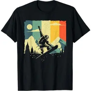 Cool Snowboarding Design For Men Women Vintage Snowboarder T-Shirt