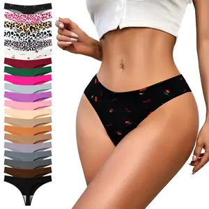 Hotcom 3/4/5/6/7/8/9/10/13/15/21Pack Seamless Thong Underwear For Women No Show String T Back Soft Low Waist Versatile Comfortable Everyday Wear panty
