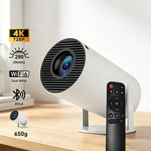 MiniProjector2026 290 Lumens Portable Projector with Auto Keystone Correction 180° Rotatable Android OS 130" Screen Bluetooth dual WiFi Smart Allwinner 720P Home cinema Theater Essential Audio bedroom portable movie theater windows