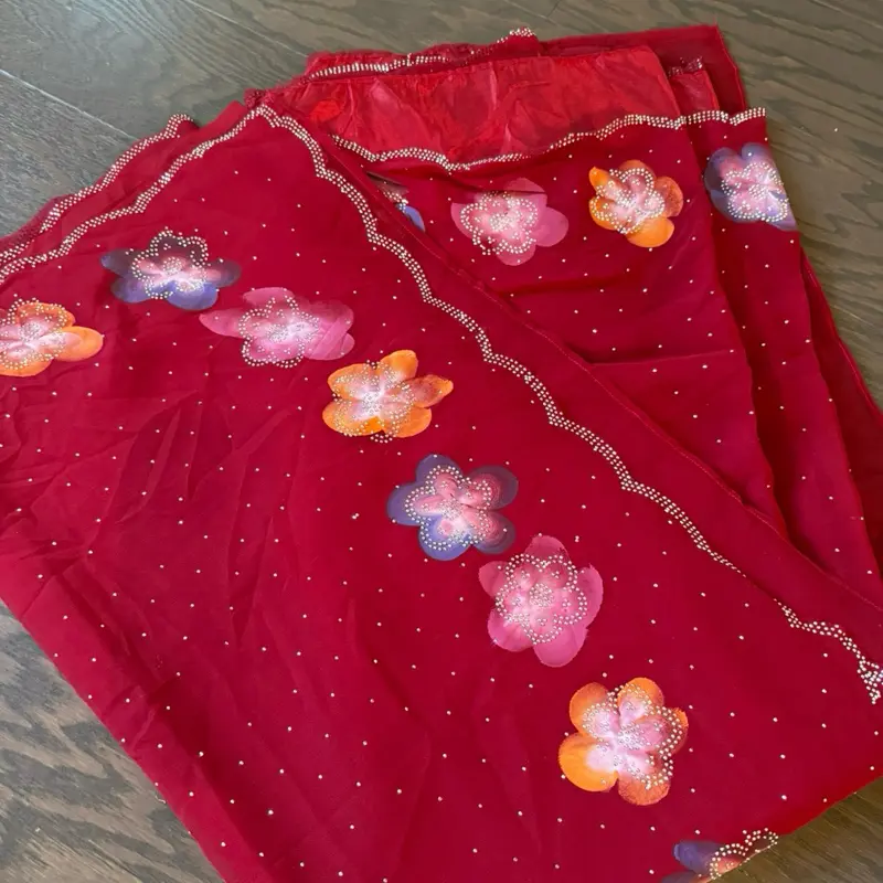 Maroon brush paint Saree