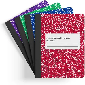 Composition Notebook, 9.75" x 7.5", Wide Ruled, Assorted Colors, 48/Pack