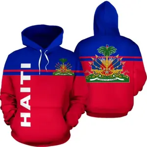 Haiti Island Retro Pullover Hoodie Men Women Haitian Pride Vintage Style Sweatshirt Caribbean Travel Casual Wear