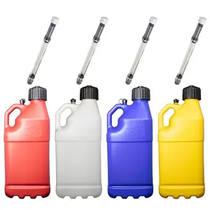 5 Gallon Plastic Utility Jug with Filler Hose Motorsport Container for Easy Filling and Transport