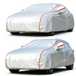 Waterproof Car Cover All Weather Protection, Full Car Cover for Sedan SUV with Zipper Door & Reflective Strip, Oxford Cloth Windproof Dustproof Snowproof UV Resistant Outdoor Indoor Car Cover, Universal Fit for Automobiles