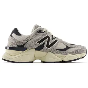 NEW BALANCE 9060 'Year of the Snake' Women's Sneaker, Unisex Comfortable Lace-up Chunky Trainer with Animal Print in Gray, Cream & Black