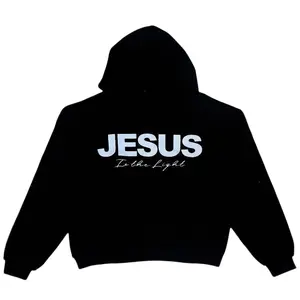 "Jesus Is the Light" Hoodie, Print on Back of Tee, Jesus Graphic Printed T-Shirt, Casual Jesus Is the Light Sweatshirt, Unisex God Tee
