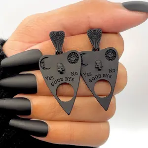Ouija board Horror earrings | Ouija planchette goth earrings dangle | Creepy earrings | Halloween horror jewelry | Witchy Evil eye Occult