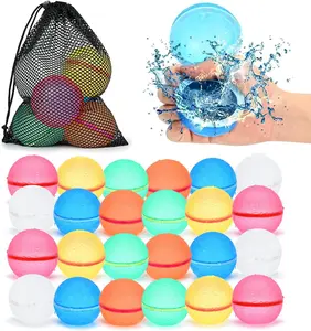 4/12/16/24-Pack Options: Reusable Water Balloons with Mesh Storage Bag, Quick Fill Pool & Beach Toys for Kids, Outdoor Summer Water Play for Ages 3-12
