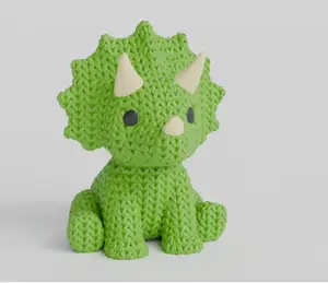 Bramble the Triceratops 3D printed knitted