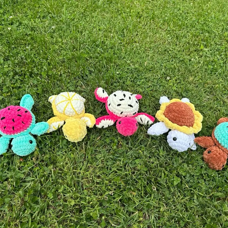 Crochet Plush Turtles - Colorful Handmade Soft Toys for Kids Playtime Fun