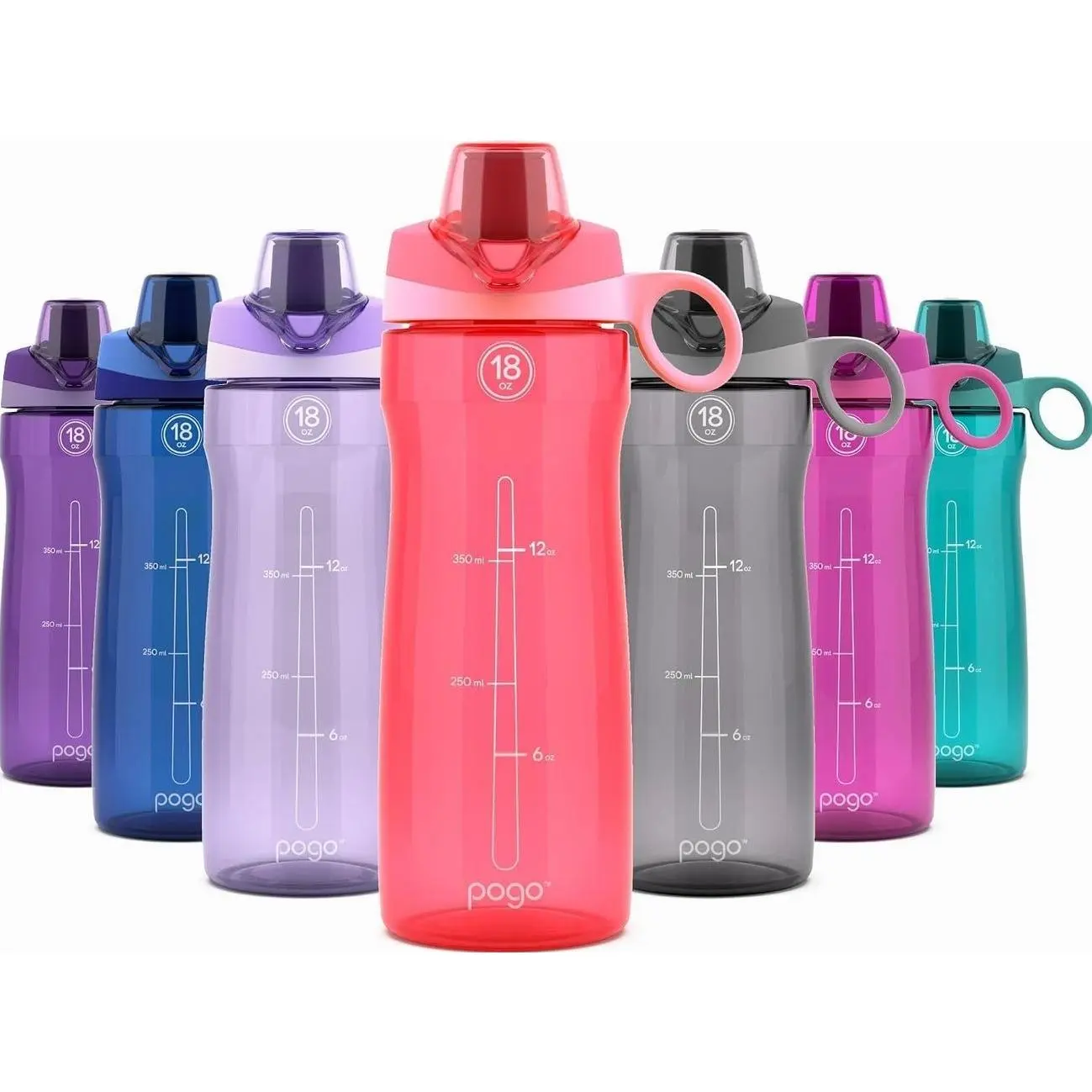 BPA-Free Tritan Plastic Water Bottle with Chug Lid, 18 Oz, | Leakproof water bottle with chug lid and carry handle.