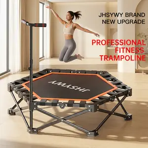 The folding trampoline is easy to set up, ready to use once opened, and simple to store. It is suitable for the whole family to use for fitness and yoga.