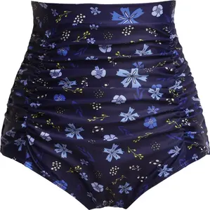 Women's Ruched High Waisted Bikini Bottom Retro Vintage Swim Short Tankinis
