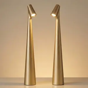 Gold Set of 2 Cordless Table Lamps Rechargeable Battery Operated Lamp Touch,Waterproof Desk Lights for Reading,Bedroom, Living Room,Nightstand,3 Levels Brightness