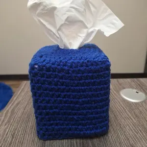 Crochet tissue holder