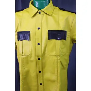 OnF Leather Shirts in Yellow with Black Highlights
