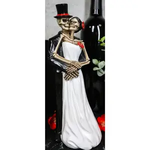Ebros Love Never Dies Wedding Skeleton Statue Wedding Pose Couple Figurine 8"H