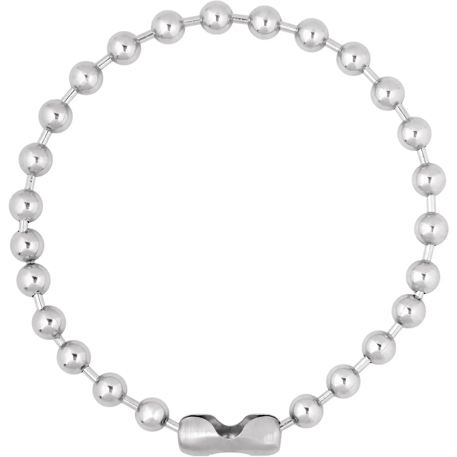 Aesthetic Emo Silver Beaded Chain Necklace, Ball Chain Necklace for Women, Grunge Necklace, Punk Necklace, Christmas Jewelry Gift