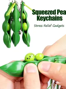 Cute Pea Pod Keychains, Car Keys Accessories, Backpack Charm, Stress Relief Toy, Sensory Fidget Keychain, Birthday Gift, Party Favor, Holiday Present