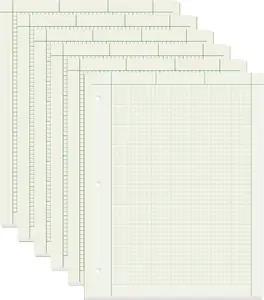 6 Pads 8.5X11 Inch 3-Hole Punched Engineering Paper Notebook, Engineering Computation Graph Paper, Total 600 Sheets (100 Sheets Per Pad) for Engineering Drawing Calculation