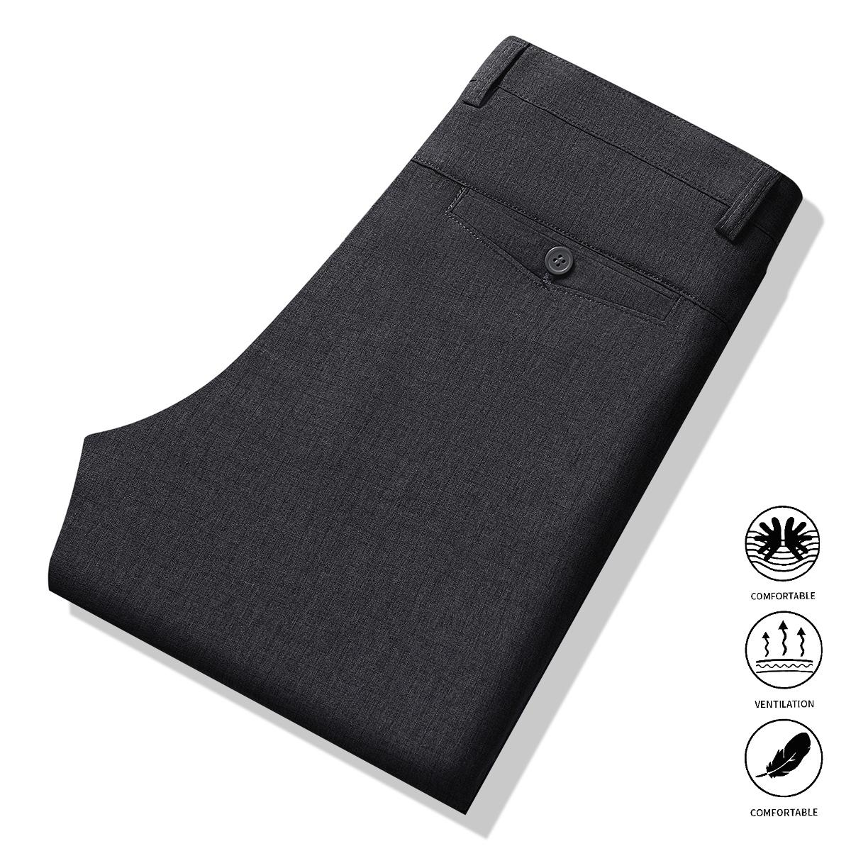 2-pack men’s casual pants, solid color, suitable for office and everyday wear; men’s dress pants, men’s long pants, men’s trousers, business pants